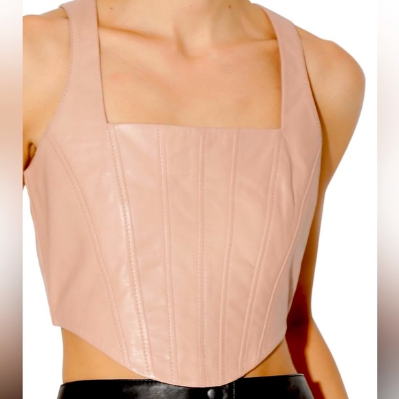 Walter Baker Tops - Walter Baker - 100% Luxury Lamb Leather / Leather Corset Top Rose Gold